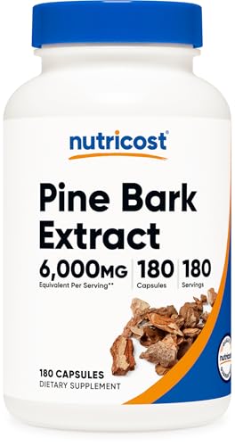 Nutricost Pine Bark Extract 180 Capsules for 180 Servings Per Bottle