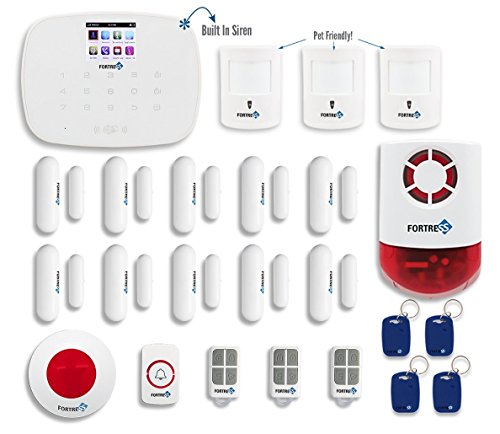 Fortress Security Store DIY Total Security Alarm System C Kit Pet Friendly Sensors, Indoor/Outdoor Stobe Siren, Remote Monitoring with FREE App. for Android & Apple and More for Complete Home Securiy