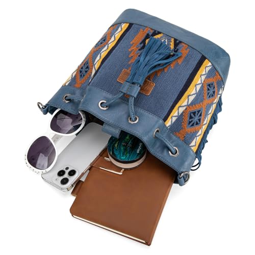 Image of Wrangler Hobo Bags for Women Designer Aztec Bucket Purses Western Tapestry Shoulder Handbags