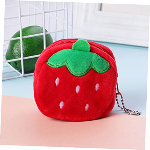 4pcs Cartoon Plush Coin Pouch Small Cute Change Wallets for Multifunctional Mini Purse for Coins Keys Bills with Rabbit Strawberry Ladybug Panda Designs4
