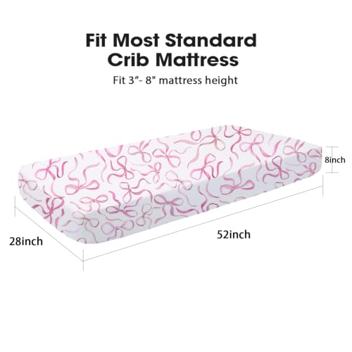 Image of Little Grape Land Crib Sheets 2 Pack, Fitted Crib Sheets 52 inchx28 inchx8 inch | For Standard Crib Mattress, Soft and Comfortable for Girls, Breathable & Easy Care