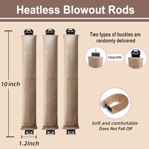 ROPIKIS Hastes de Sopro Sem Calor, Modelador de Cabelo Grande Sem Calor para Cachos Noturnos, 3 Peça