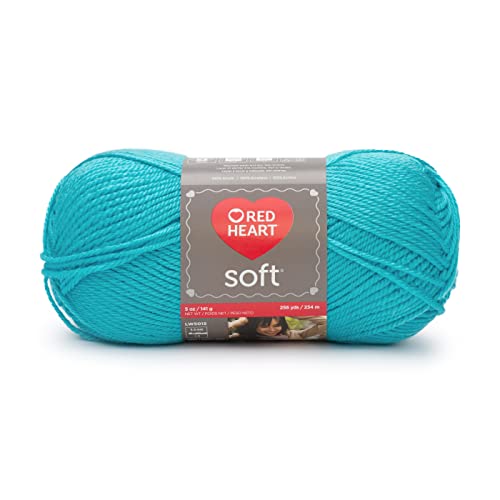 Image of Red Heart Soft Turquoise Yarn - 3 Pack of 141g /5oz - Acrylic - 4 Medium (Worsted) - 256 Yards - Knitting /Crochet