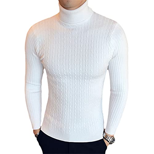Winter High Neck Thick Warm Sweater for Men Turtleneck Sweaters Slim Fit Pullover Men Knitwear
