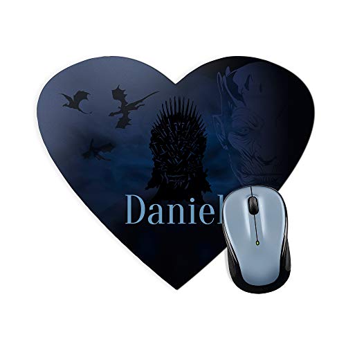 LolaPix Alfombrilla Juego de Tronos Personalizada con Nombre. Regalos Personalizados para Fans. Varios Modelos. 23,5x19,5 cm. Corazón. Juego de Tronos