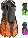Cressi Bonete Short Adjustable Open Heel Fins, Black/Orange, S/M
