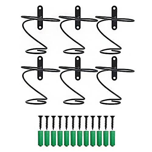 CENPEK Paquete de 6 soportes de pared para botellas de vino, soporte de exhibición de botellas de vino de hierro, organizador de vino con tornillos para almacenamiento de bebidas, botellas de licor