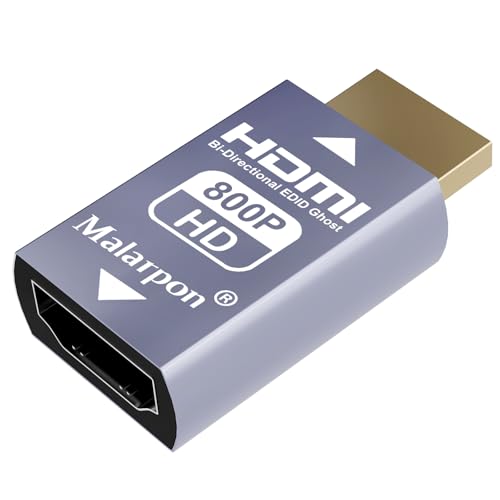 Malarpon Hdmi Edid Emulator Passthrough 3rd Generrtion Aluminum fit Headlesskeep The EDID of The Monitor Active Switches and Extenders 1280x800@59Hz 1P
