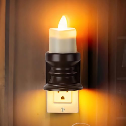 Meonum XU-MEONUM-601 Flameless Candle Night Light Plug Into Wall, Led Motion Sensor Dusk To Dawn Nightlight Farmhouse Vintage Rustic Flicker Night Light cover