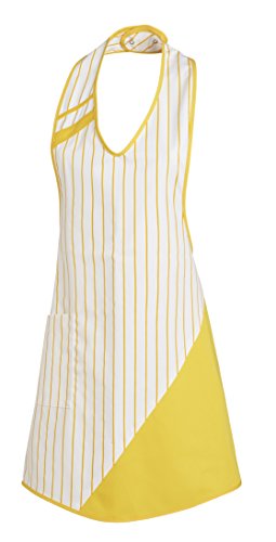 LEIBER Latzschürze 538 Webstreifen farbig Farbe: gelb Größe: I (36-42)