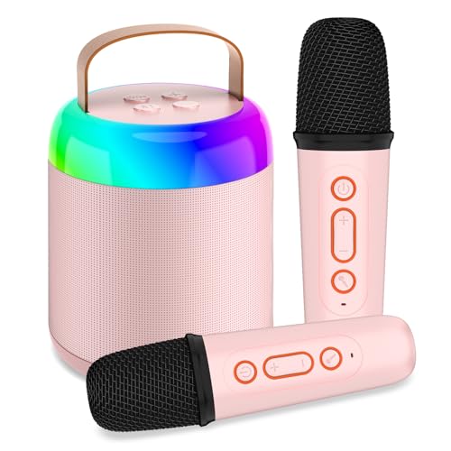 Onihan Karaoke Machine for Kids with 2 Microphones, Portable Kids Karaoke Machines for Girls with LED Party Lights,Girls Toys Birthday Gifts