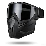 Paintball Mask Anti Fog, Full Face Tactical Mask Goggles Detachable for Motorcycle Cycling Skiing Halloween CS Game Cosplay (Black 2#)