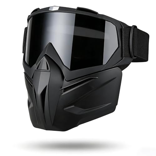 Paintball Mask Anti Fog, Full Face Tactical Mask Goggles Detachable for Motorcycle Cycling Skiing Halloween CS Game Cosplay (Black 2#)