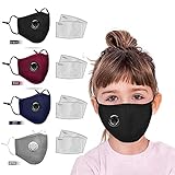 4 Pcs Reusable with Breathing Valve,Washable with 8PC Activated Carbon Filters,Breathable Cotton...