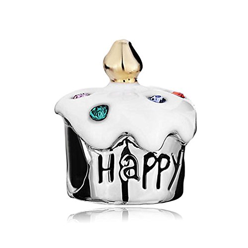 Abalorios de feliz cumpleaños para pulseras Pandora en cobre