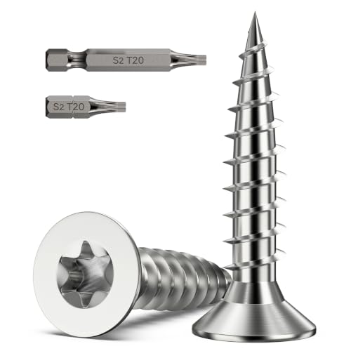 Image of 100 Pcs M4 x 20mm Wood Screws, Torx Head Star Drive