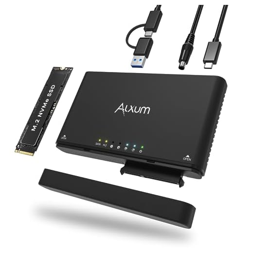 M.2 NVMe Enclosure - USB C 3.2 10Gbps Adapter Supports Hot-swapping and Offline Cloning with 2.5"/3.5" SATA Hard Drive Reader for Size 2242/2260/2280