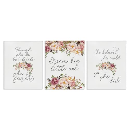 The Stupell Home Decor Collection Dream Big Fierce Believe Stretched Canvas Wall Art, Multicolor