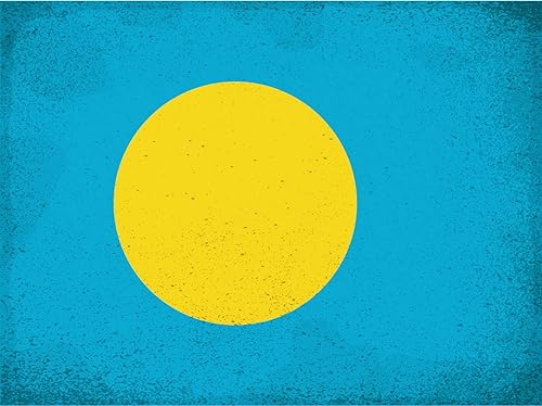AGDeko® Blechschild Palau Flag Fahne Flagge of Palau Vintage Größe 30x20 cm