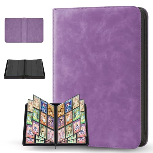 Raccoglitore Carte Maniche, PU Album Carte, 30 Pagine 540 Car-te Album Cartella, Raccoglitore Ca-rte Magic Impermeabile, Album per Cart-e Collezionabili, 9 Tasche, per Cart-e, per Bambini e Adulti (B)