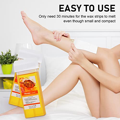 Roll On Wax, Honey Hair Removal Wax Cartridge, Depilatory Wax Roller Refill, 4 Pack - 100% Natural Material, Dermatologically Tested, Easy & Safe to Use, For Body Waxing, Leg and Arms - Image 5