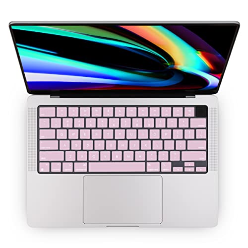 May Chen Keyboard Cover for 2021 MacBook Pro 16 inch & MacBook Pro 14 inch Models: A2485 A2442 ( M1 Pro chip or M1 Max chip), for MacBook Pro 16 & MacBook Pro 14 Keyboard Skin Protector, Baby Pink