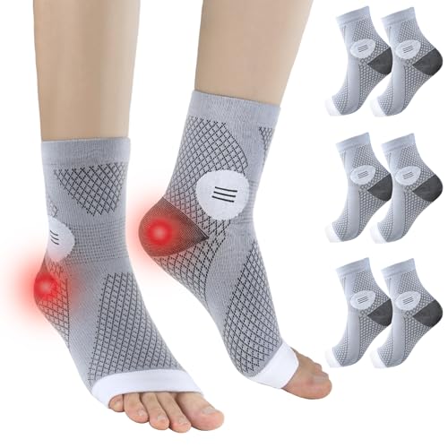Sprunggelenkbandage Orthopädische Kompressionssocken, 3 Paar Kompressionssocken für Damen Herren, Fußkompressions-Knöchelstütze, Plantar Fasciitis Socks, Fußbandage für Sport, Fitness, Alltag
