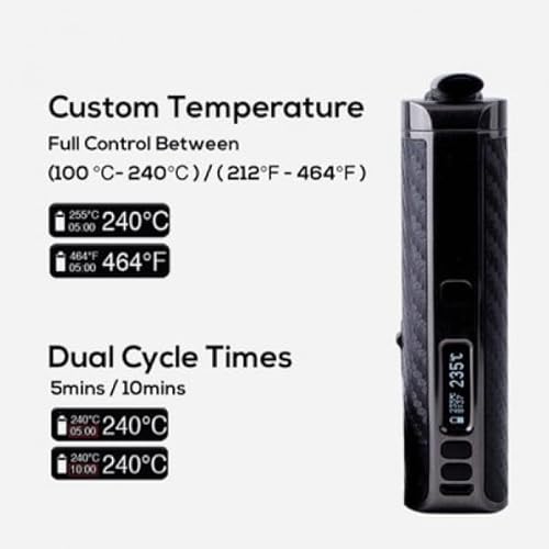 XVAPE ACE Premium 3-in-1 Vaporiser Presented by Captivate, For Dry Herb, Wax, Concentrate, Removable Battery, Slide To Empty, Bubbler Available Seperately (No Nicotine) (Black) - Image 6