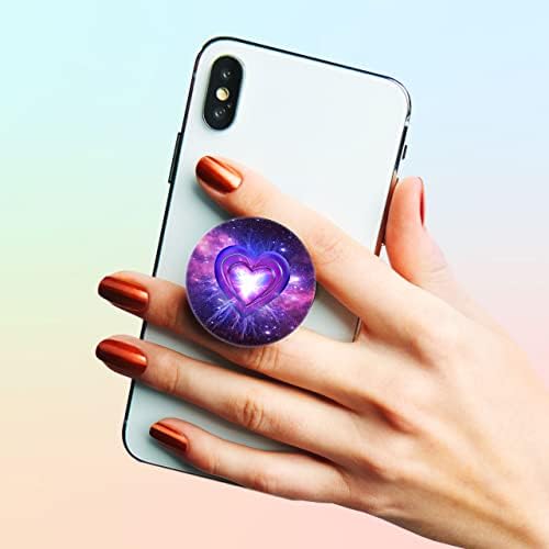 caelpley 4 Pack Cell Phone StandCollapsible Cellphone Finger Grip Foldable Holder for Phones and Tablets - Love Floral Galaxy Music Note Black