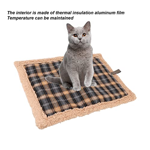 Grcfumo Self Warming Pet Pad, Aluminum Film Soft Warming Crate Pad, Self Heating Cat Dog Mat, Double