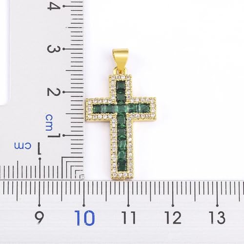 Collier pendentif croix multicolore de qualité supérieure serti de zircons - 5