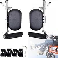 2pcs Verstellbare Rollstuhl Beinstützen aus|Höhenverstellung 40-70cm|Galvanisierte Ausführung |Winkelverstellung 90°-180°|für die meisten Rollstuhlkomponenten und Rollstuhlfahrer und Pflegekräfte