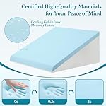 Domusensus Wedge Pillow for Sleeping, 12" Bed Wedge Pillow for After Surgery, Triangle Pillow Wedge for Heartburn, Acid Reflux, GERD, Back Pain Relief, Neck Pain, Soft & Cooling Memory Foam Top - Image 4