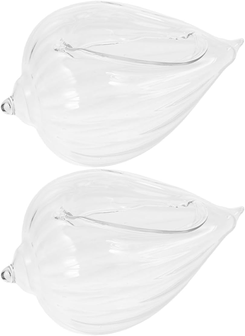 2pcs Conch Shell Cocktail Glasses 370ml Small Drinking Glasses Unique Conch Shape Beverage Cups Bar Wine Holder Fancy Glassware for Home Bar Parties