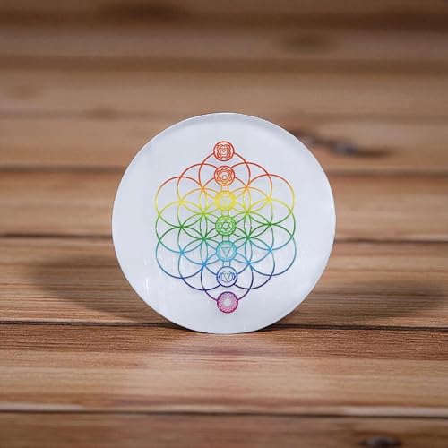 Plato de carga de cristal Selenita blanco 3 pulg miniatura 5