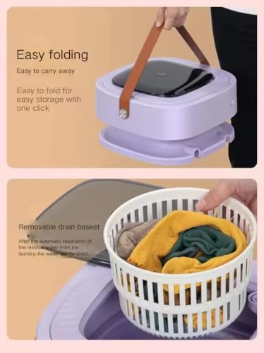 Image of Portable Washing Machine, Mini Washing Machine Spin Basket, Small Portable Washer Machine Suitable for Underwear Small Clothes Dryer Deep Cleaning