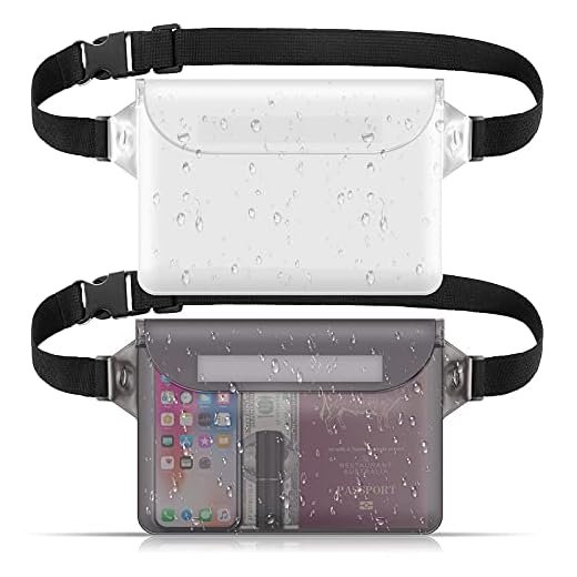 WIIBROOK 2 Pack Waterproof Bags, Large Waterproof Pouch Screen Touch Sensitive Cell Phone Case with Adjustable Waist Strap for Water Sports Boating Snorkeling Swimming