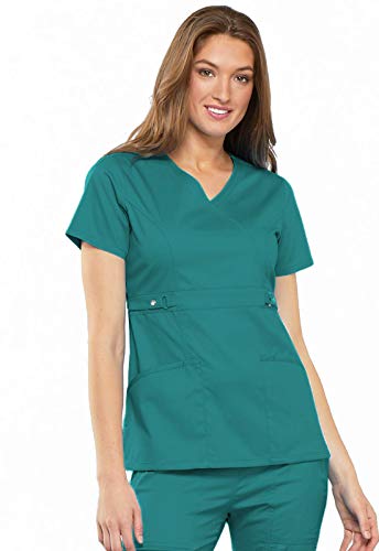 Cherokee Luxe Women Scrubs Top Empire Waist Mock Wrap 21701
