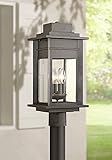 Bransford Rustic Outdoor Post Light Fixture LED Black Specked Gray 35 1/2' Clear Glass for Exterior...