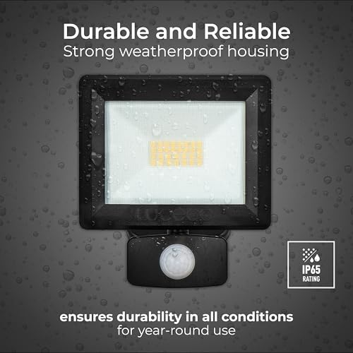 Luceco Outdoor Security LED Floodlight with PIR Motion Sensor for Driveways, Walkways and Gardens, Fit & Tilt Multi-Positioning, Exterior Lighting, Essence, Black, IP65, 20W, 2100lm, 4000K, EFLD20B40P - Image 4