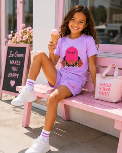 Image of Kid Toddler Girl Butterfly Printed Short Sleeve T-Shirt + Waist Shorts Set 2PC Clothing For Summer