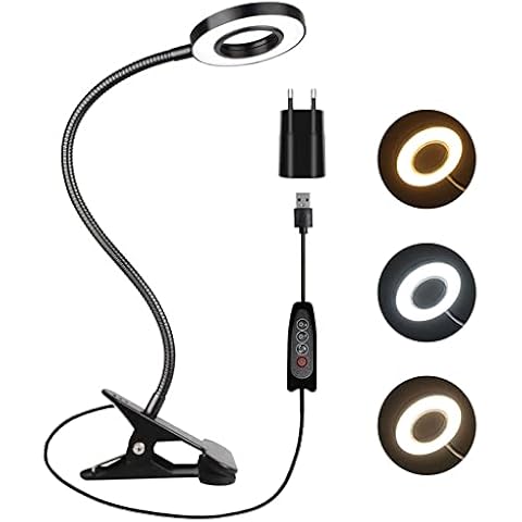 Akynite 7W Flexo LED Escritorio con Pinza y Adaptador Cover