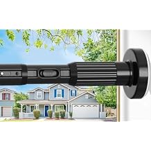 Tension Curtain Rod Black Shower Rod 40-166IN Extra Long Curtain Rods No Drilling Adjustable Tension Rods for Window Shower or Bathroom Outdoor Patio Diameter 1.26In