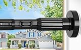 ZipGlo Tension Curtain Rod Black Shower Rod 40-166IN Extra Long Curtain Rods No Drilling Adjustable Tension Rods for Window Shower or Bathroom Outdoor Patio Diameter 1.26In