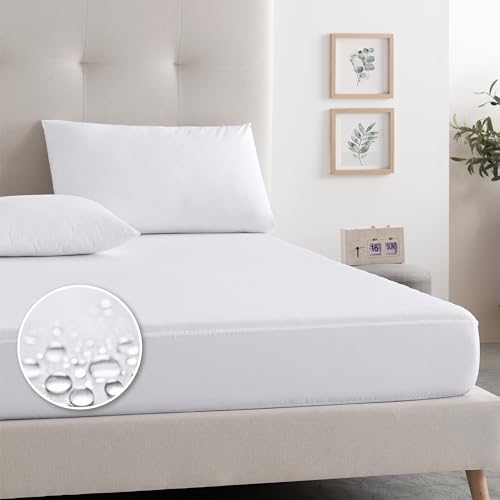 ErossConfort Protector de Colchon Impermeable Cama 80 cm 80x190/200 cm Tejido Tencel Ajustable. Fibra Natural. Suave, Absorbe la Humedad y es Antibacteriano.