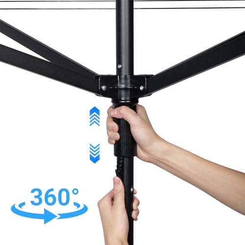tonchean 60m Outdoor Clothes Dryer with Ground Sleeve and Protective Cover - Stable Clothes Airer for Garden Use - Image 6