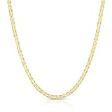 Floreo 10k Yellow Gold 1.2mm Solid Anchor Mariner Mirror Chain Necklace, 24 Inch