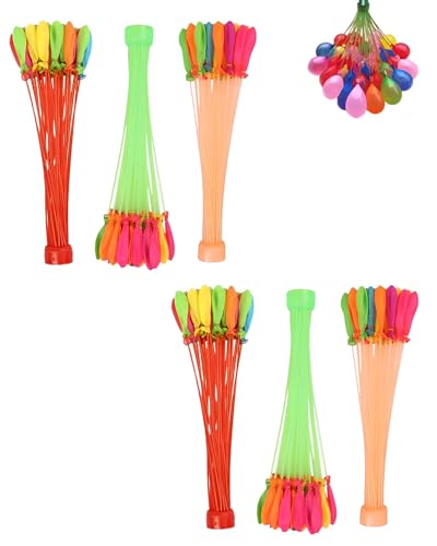 TPZORJX 222 Stück Bunte Selbstschließend Wasserbomben,Wasserballons Set,Schnell Befüllbarer Wasserbombens mit 2 Wasser Einspritzdüse für Jungen Mädchen Wasserspiele Sommer Pool Party Strände