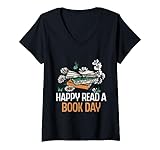 Photo Gallery happy read a book day introvert book club team di lettura maglietta con collo a v Photo Gallery happy read a book day introvert book club team di lettura maglietta con collo a v