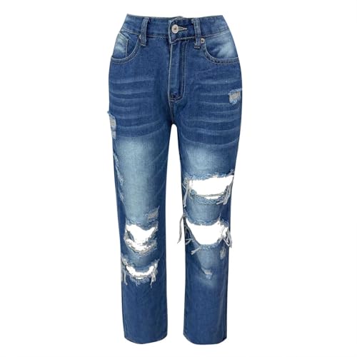 Jean décontracté ample en denim délavé pour femme active - 4